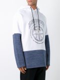 bicolour V-neck hoodie