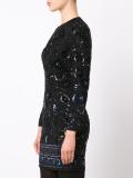 sequined lace overlay fitted dress