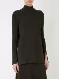 crepe knit turtle neck rib sweater