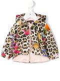 fruit print leopard pattern hoody