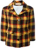 checked knit jacket