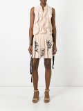 ruffled embroidered trim dress