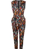 v-neck printed jumpsuit