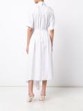 asymmetric hem gathered dress