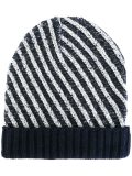 diagonal striped beanie