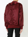 ruffled trim bomber jacket 