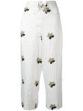 checked cropped trousers 