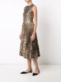 leopard print pleated dress