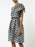 plaid taffeta one shoulder dress