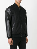 contrast sleeve bomber jacket
