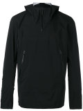 zipped neck hooded jacket