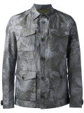 leaf print shirt jacket