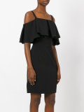 ruffled cold-shoulder dress