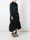 ruffle hem double breasted coat