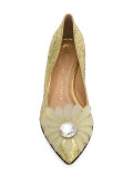 CHARLOTTE OLYMPIA C175125 1303 GOLD WHITE YELLOW ??? Leather/Fur/Exotic Skins->Leather