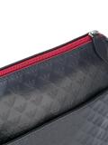 logo embossed messenger bag