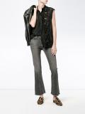flower appliqué sleeveless shirt
