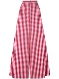 gingham wide leg trousers