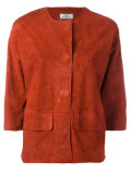 concealed fastening cropped jacket