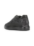 contrast panel lace-up sneakers