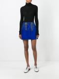 flocked mini skirt