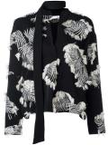 palm jacquard blouse