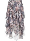 floral tiered midi skirt 