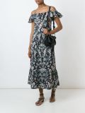 floral print ruffled off shoulder dress
