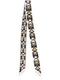 geometric print skinny scarf