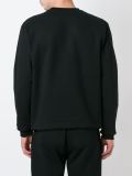 faux leather panel sweatshirt 