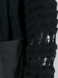 knit sleeve buttone-up coat