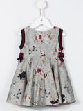 teddy bear print velour dress