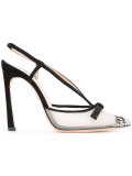 sheer panel slingback sandals 