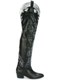 embroidered flame Texan boots