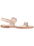 metallic flat sandals