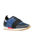 elastic detail lace-up sneakers