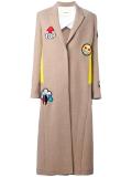 embellished single breasted coat