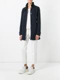 banded collar buttoned coat
