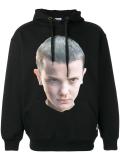 printed face hoodie