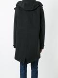 zipped hooded mid coat