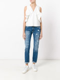 ripped trim jeans 