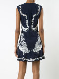 lace appliqué deep-V dress