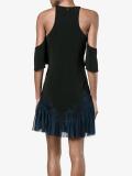 embroidered cold-shoulder dress