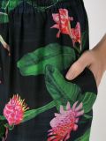 mid rise floral straight trousers