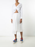ruched cropped blouse