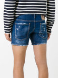 stonewashed distressed denim shorts