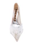 floral lace kitten heel pumps