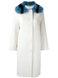  fur collar single breasted coat 