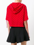 polka dot trompe-l'oeil pearl hoodie
