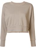 contrast stripe cropped sweatshirt